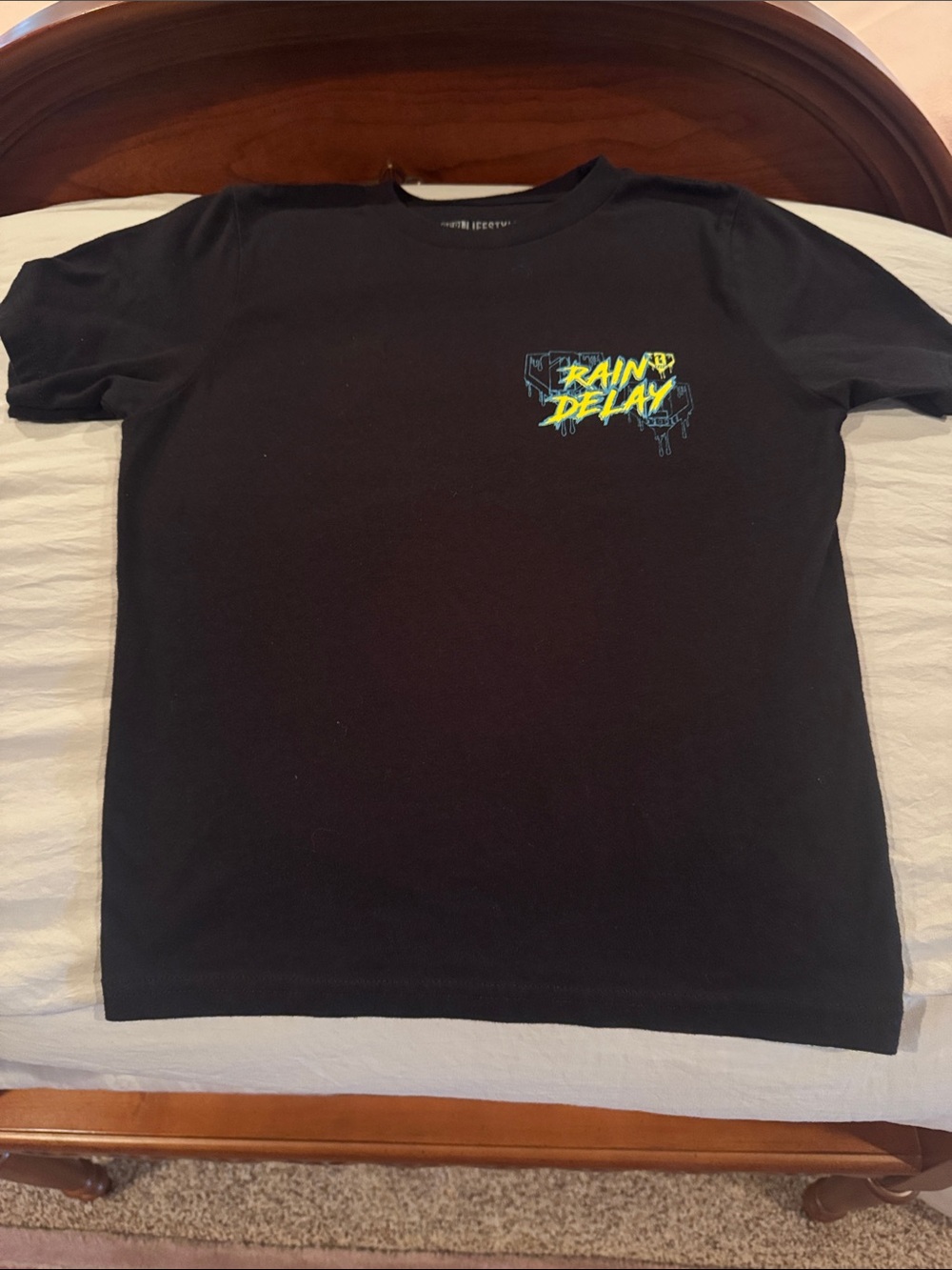 BASEBALL LIFESTYLE 101 RAIN DELAY YOUTH T-SHIRT IN SZ SMALL…GENTLY WORN.